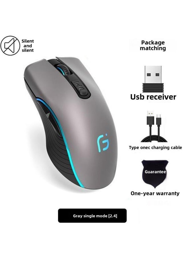 Wireless Mouse Rechargeable Bluetooth Silent Mute Laptop Desktop Computer Gaming Office-Specifications:Space Grey Single Template