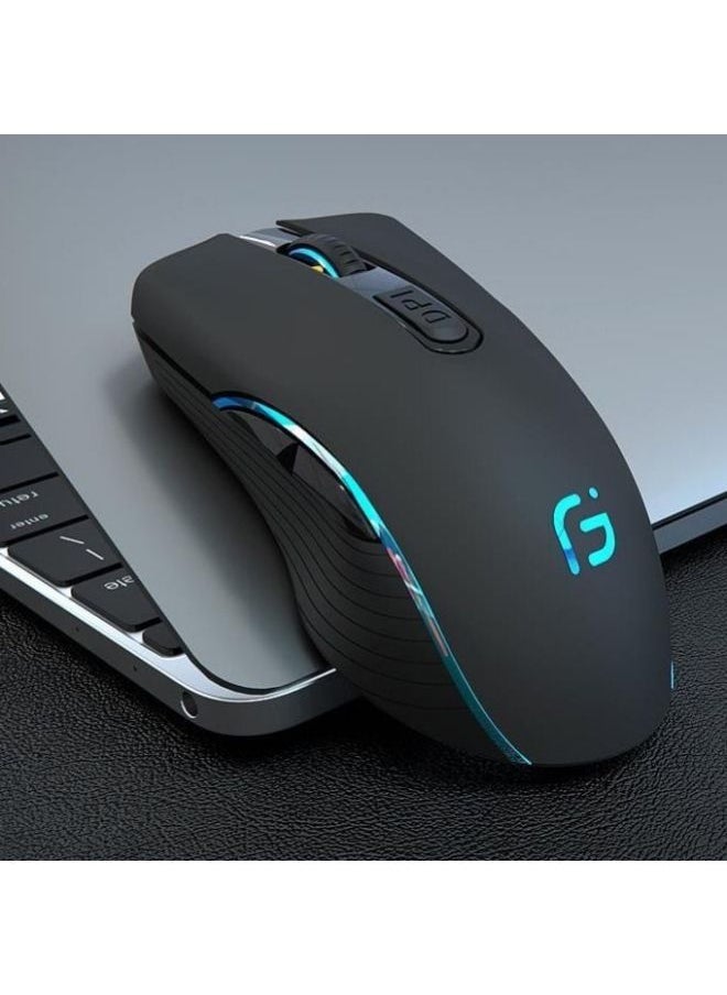 Wireless Mouse Rechargeable Bluetooth Silent Mute Laptop Desktop Computer Gaming Office-Specifications:Space Grey Single Template