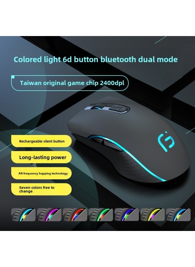 Wireless Mouse Rechargeable Bluetooth Silent Mute Laptop Desktop Computer Gaming Office-Specifications:Space Grey Single Template