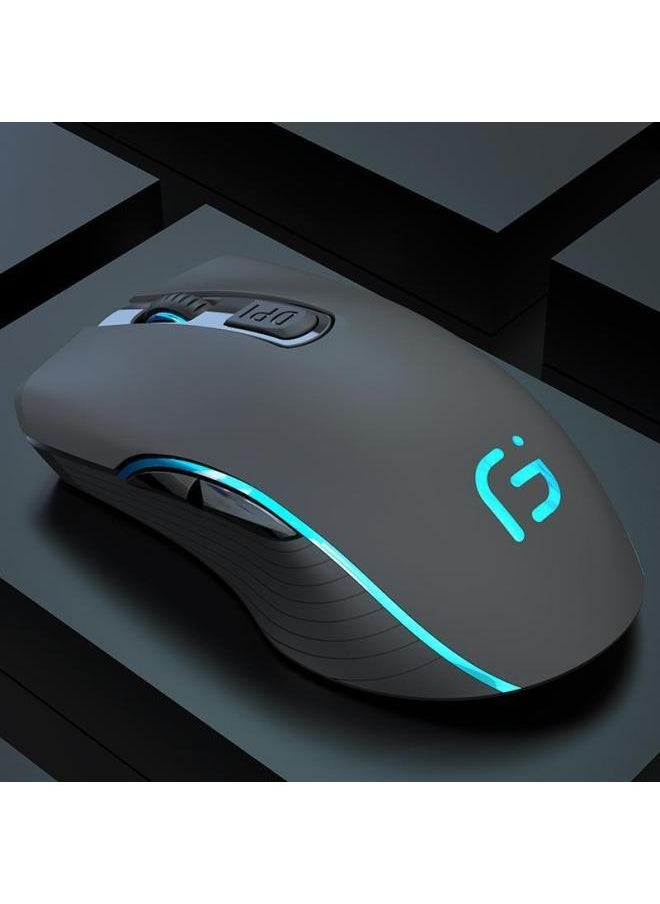 Wireless Mouse Rechargeable Bluetooth Silent Mute Laptop Desktop Computer Gaming Office-Specifications:Space Grey Single Template