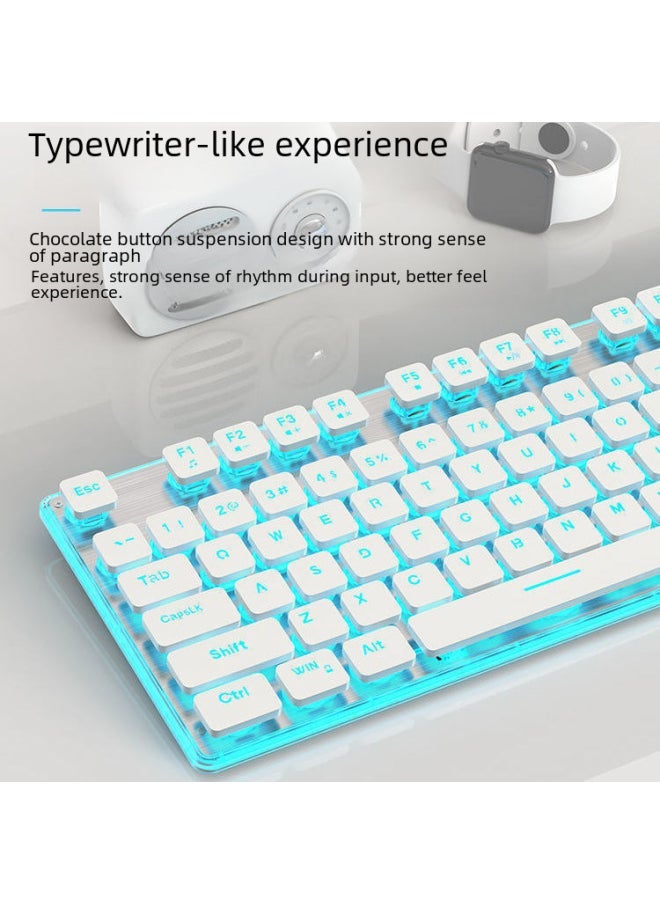 X7s Wireless Bluetooth Keyboard Mouse Set Ultra-thin Silent Comfortable Charging For Gaming Office Use-Specifications:[Wireless Bluetooth Dual Mode] Black Blue-[Mute Rechargeable Large Battery] Table Mat