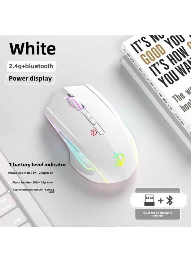 Bluetooth Wireless Mouse Mute Rechargeable For Boys And Girls Apple Lenovo HP Notebook-Specifications: Classic White - Official Standard