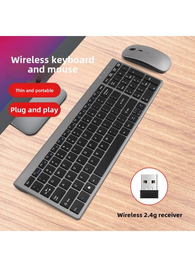 109 Three-mode Battery Bluetooth Keyboard Mouse Set Ultra-thin Bluetooth +2.4G Tablet Keyboard Mouse Set With Number Keys-Specifications:109 Three-mode Battery-set-Silver