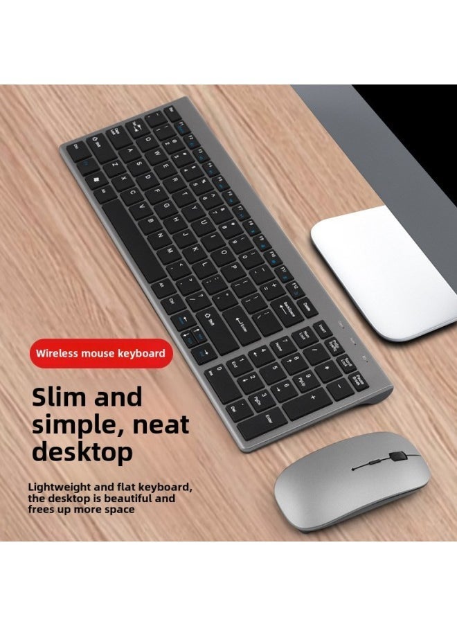 109 Three-mode Battery Bluetooth Keyboard Mouse Set Ultra-thin Bluetooth +2.4G Tablet Keyboard Mouse Set With Number Keys-Specifications:109 Three-mode Battery-set-Silver