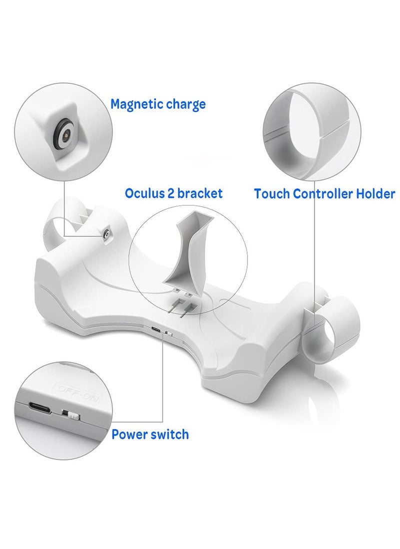 High-Speed Charging Dock for Oculus Quest 2 - USB Charging Station with Breathing Light and Controller Storage Stand for VR Headset.