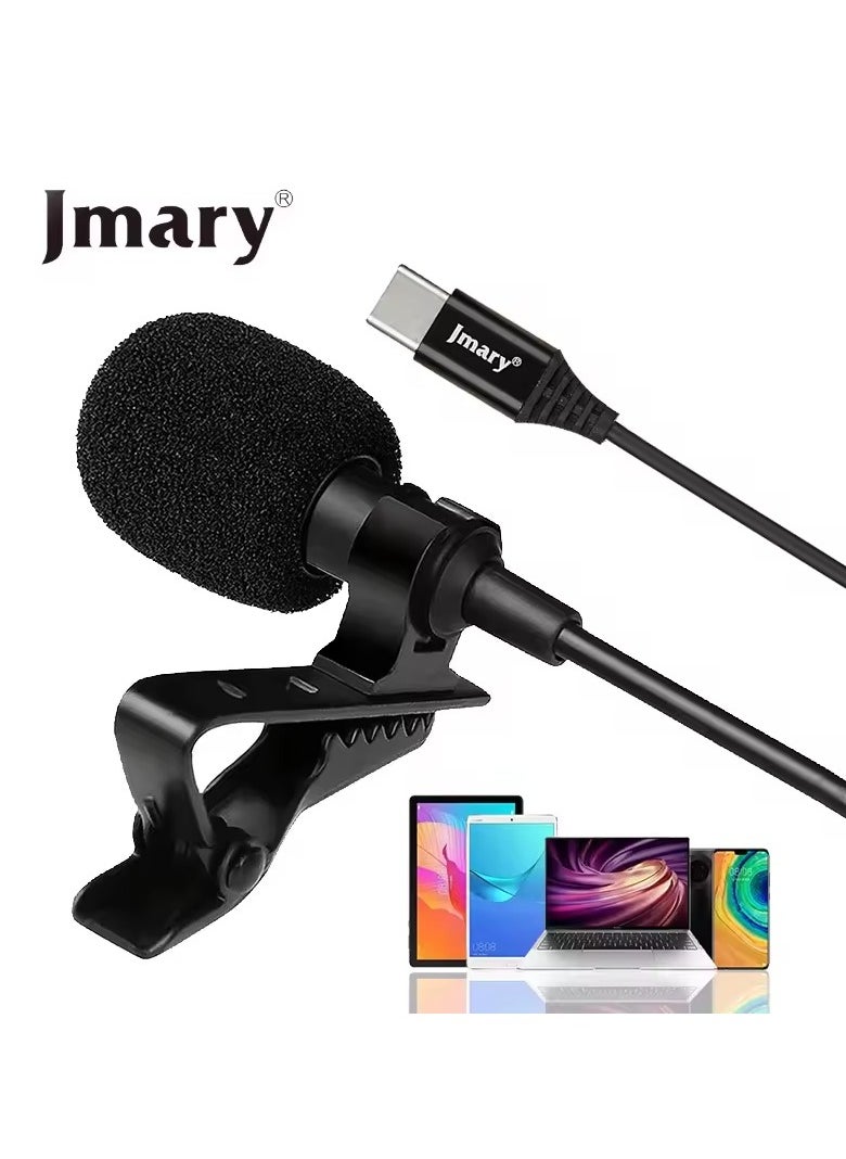 Jmary MCR2 Professional Type C Interface Lapel Mic 3.5mm Micro type Mobile Phone PC Voice Lavalier Microphone