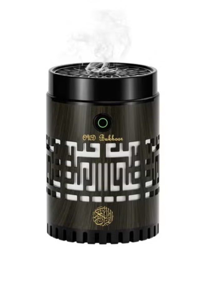 SQ-309 Quran Speaker & Mini Incense Burner Bakhoor | 15 Languages Quran Audio | Remote & App Control | Multicolor LED Bluetooth Night Light | 8GB Storage | Portable Natural Wood Design | Wireless Smart Quran Lamp & Aroma Diffuser | Islamic Gift Idea UAE