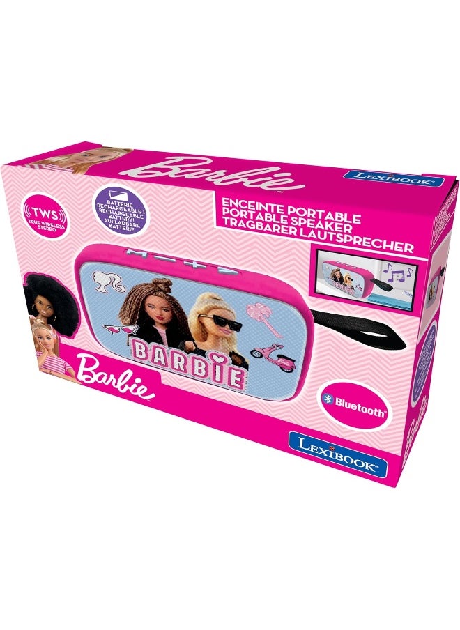 Lexibook Barbie Portable Bluetooth Mini Speaker (11.7 x 3.8 x 7.8 cm)