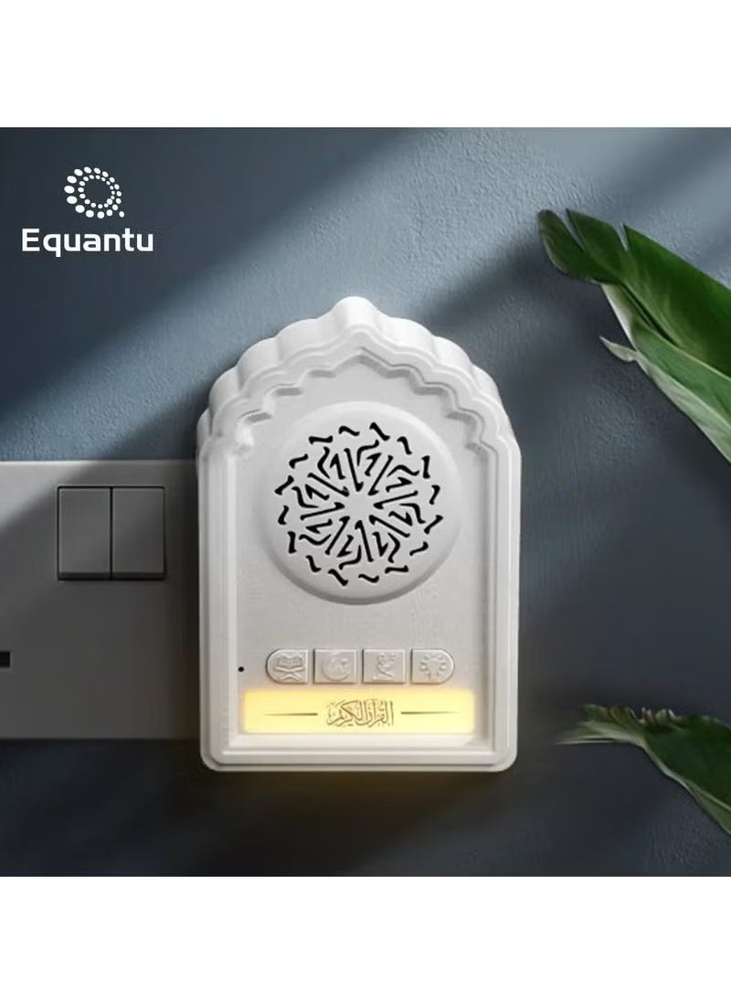 QB812 Quran Wall Plug Speaker – Compact Islamic Audio Player with Full Quran Recitation, Zikir, Duas & MP3 Playback – Powerful Built-In Speaker for Home, Mosque & Office Use – Wall-Mounted Muslim Decor with Remote Control and LED Indicator