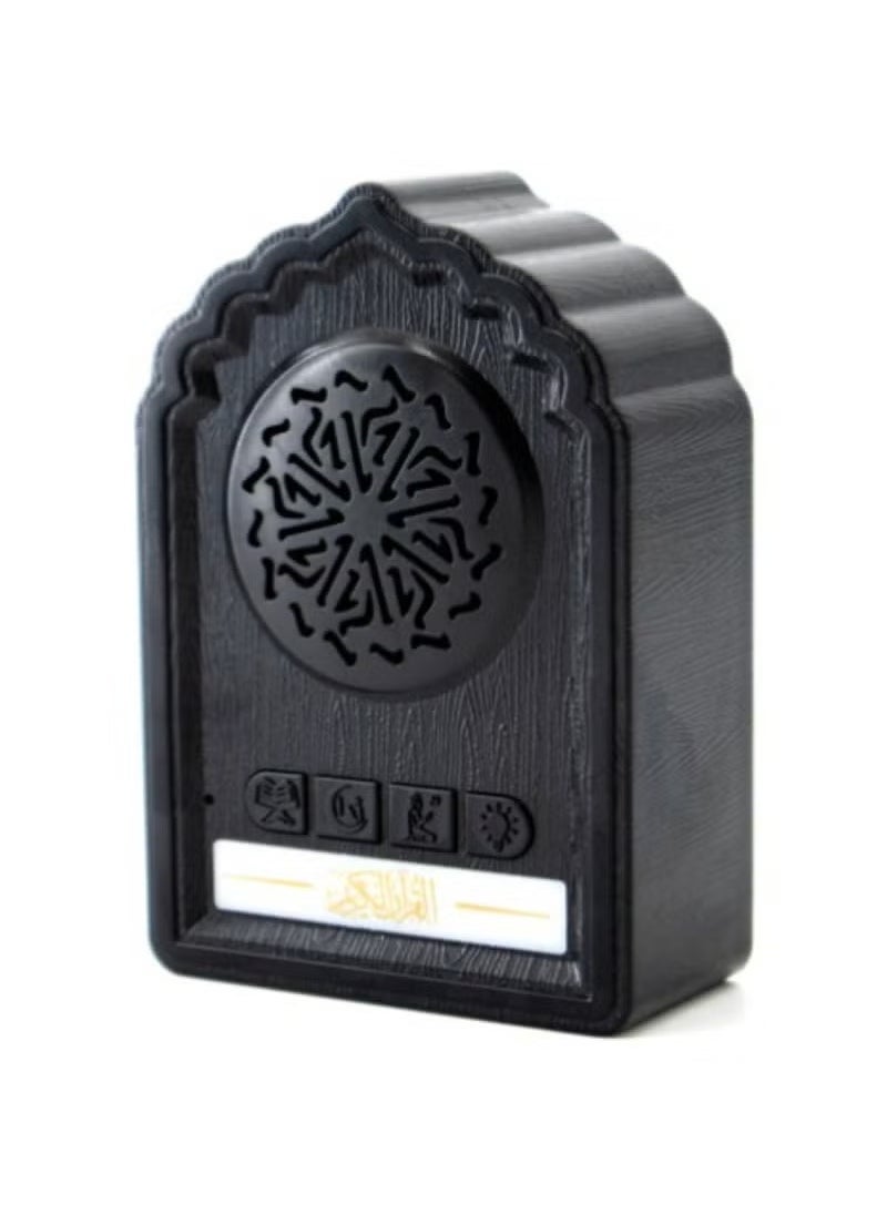 QB812 Holy Wall Speaker Bluetooth Al-Quran Light Speaker SQ669 – Wireless Quran Speaker with Night Light, 24-Hours Loop Quran, Ruqyah, Zikir & Dua Playback for Disease – Perfect for Home, Mosque, or Office – 3-Pin Wall Plug, Black