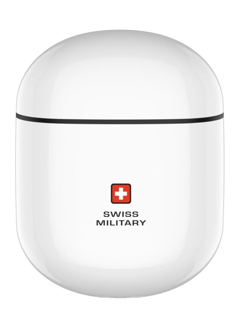 Swiss Military Victor5 High Definition True Wireless Earbuds with Smart Touch Sensors, 180 Days Standby & 22Hr Total Playtime, Seamless Connectivity, Works with Android/iOS Phones -White