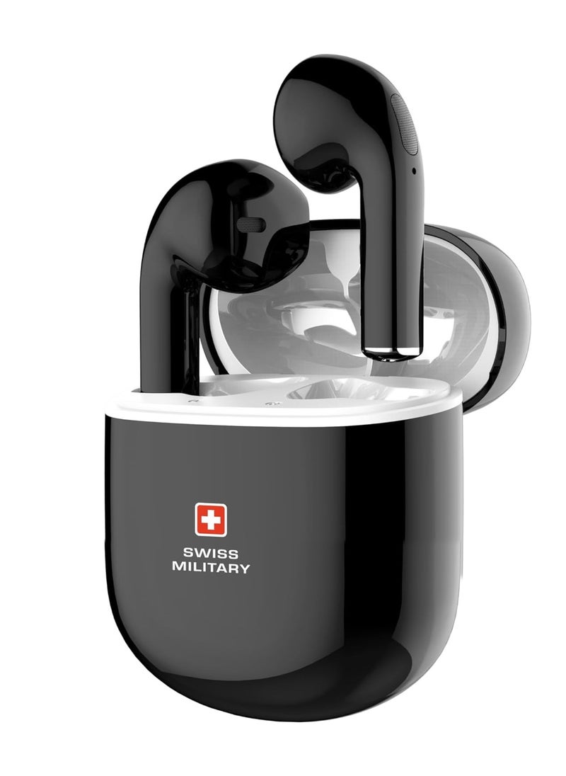Victor5 High Definition True Wireless Earbuds with Smart Touch Sensors, 180 Days Standby & 22Hr Total Playtime, Seamless Connectivity, Works with Android/iOS Phones - Black