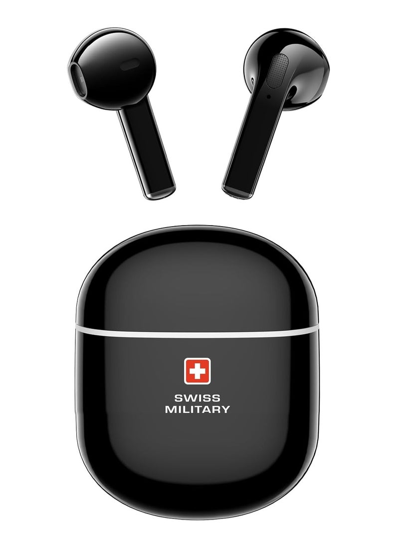 Victor5 High Definition True Wireless Earbuds with Smart Touch Sensors, 180 Days Standby & 22Hr Total Playtime, Seamless Connectivity, Works with Android/iOS Phones - Black
