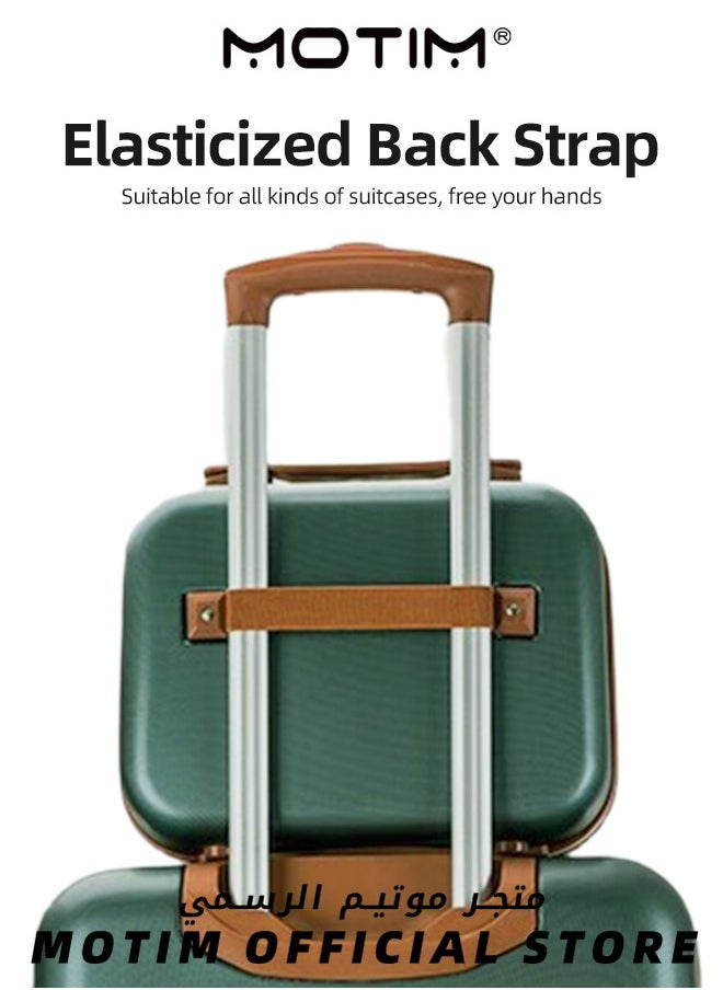 14 inch Mini Suitcase Travel Portable Storage Bag Waterproof ABS Hard Shell Carry-On Case with Elastic Strap and Zipper to Hang on Carry-On Luggage