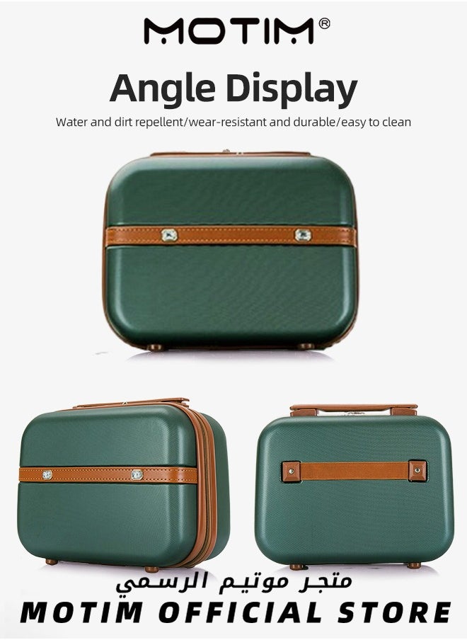 14 inch Mini Suitcase Travel Portable Storage Bag Waterproof ABS Hard Shell Carry-On Case with Elastic Strap and Zipper to Hang on Carry-On Luggage