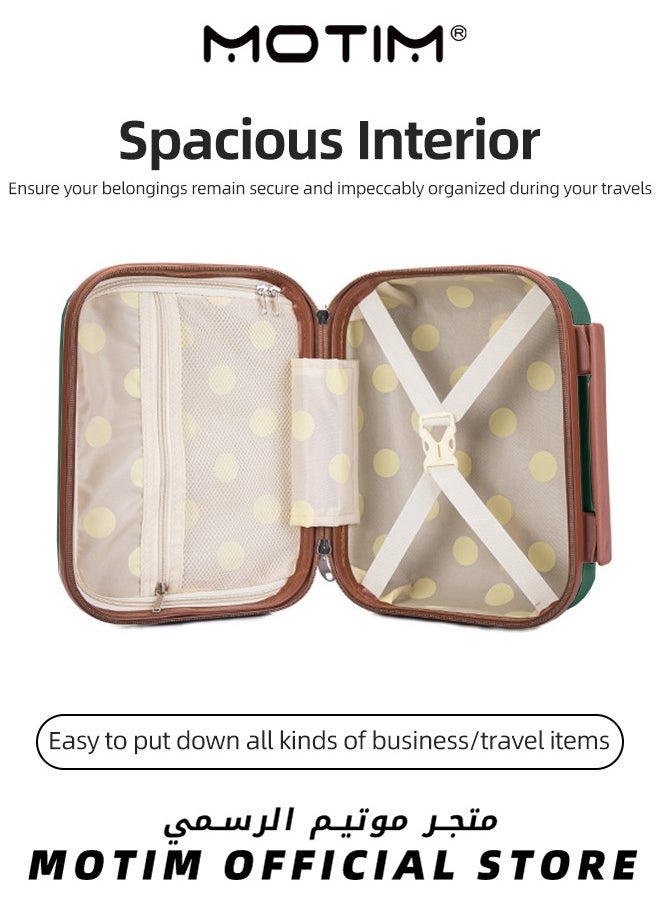 14 inch Mini Suitcase Travel Portable Storage Bag Waterproof ABS Hard Shell Carry-On Case with Elastic Strap and Zipper to Hang on Carry-On Luggage