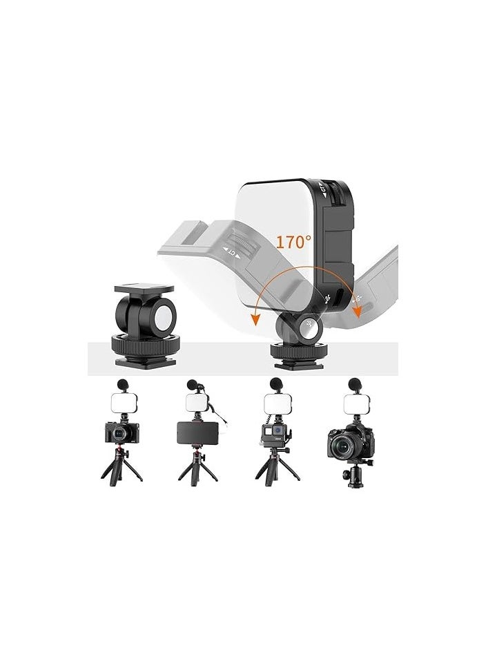 VIJIM VL100C Bi-Color LED Video Light on Camera With Adjustable Stand, Mini Rechargeable 2000mAh Camera Light, CRI95+ Dimmable 2500-6500K Ultra Bright Photo and Video Lighting, Fill Lamp