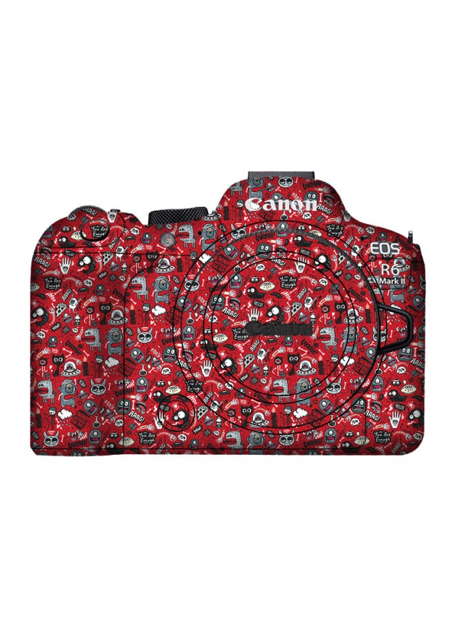 Walking Donkey Suitable For Canon R62 Camera Protection Film R6 Markii R6 2nd Generation Body Protection Sticker-Color:Cartoon Red