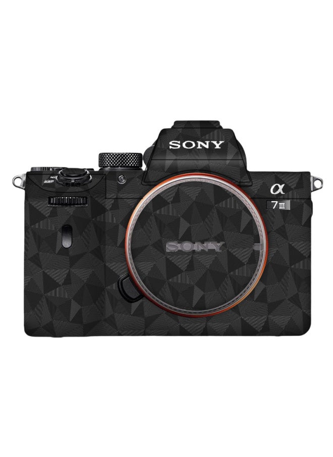 Backpacker Suitable For Sony A7M3 A7MR3 Body Sticker SLR Camera Color Change Film Seamless Adhesive Protection-Color:Nordic Triangle Black