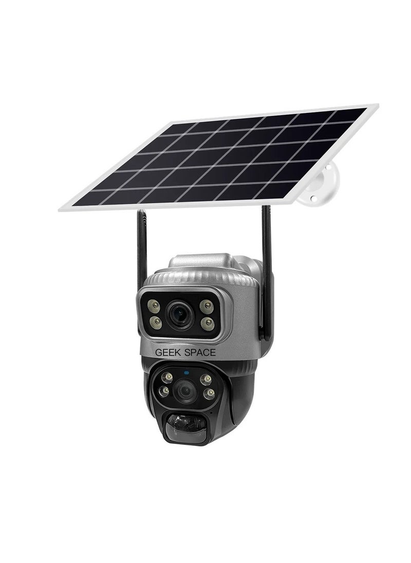 DUAL LENS CAMERA PTZ 360°VIEW SOLAR POWERED IP66 WATER PROOF OUTDOOR SECURITY CAMERA