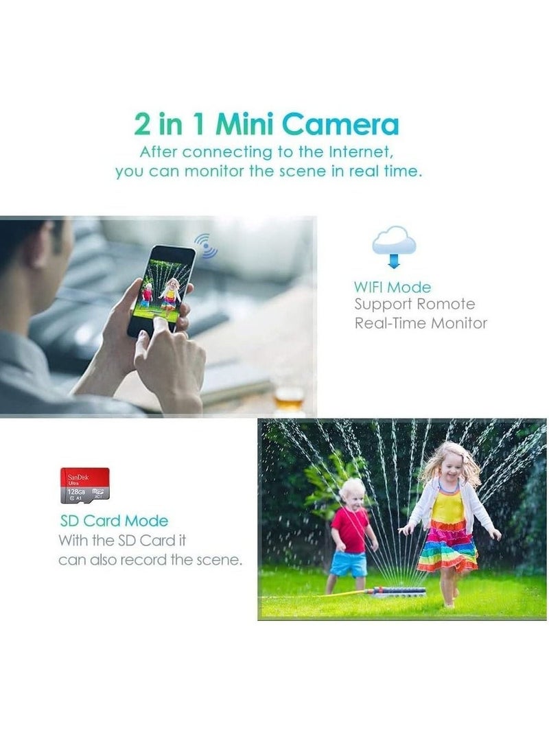Mini WiFi Camera, Security Camera HD 1080P Wireless Portable Small Camera with Motion Detection and Night Version Home Nanny Cam Video Recorder for Indoor Outdoor Use