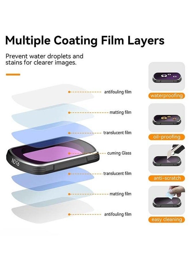 Magnetic Lens Fitler Kit for DJI Pocket 3 Accessories, 4-Pack CPL ND16 ND64 ND256 Neutral Density Polarizing HD Ultra Thin Corning Glass Lens Protector Bundle Kit for Osmo Pocket 3 Combo