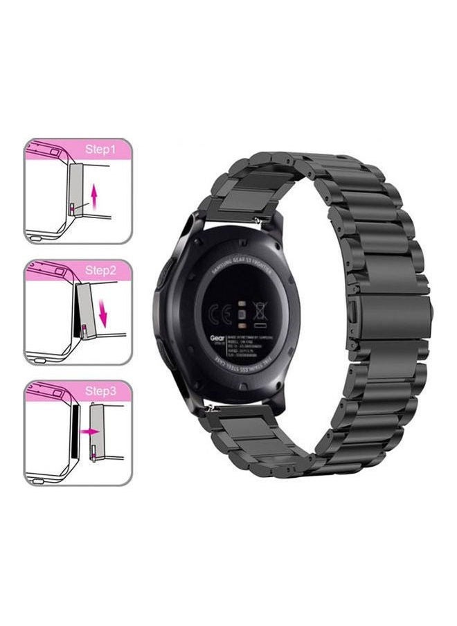 Metal Stainless Steel Strap Band for Samsung Galaxy Watch 46mm / Huawei GT2  / Gear S3 Frontier and Classic /  Honor Magic 2 / Fossil 22mm Black