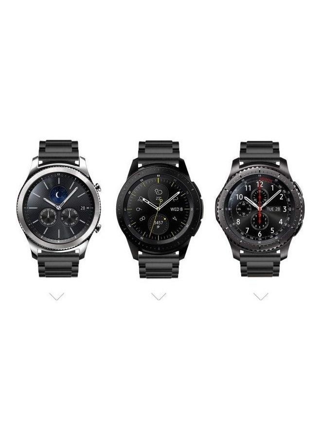 Metal Stainless Steel Strap Band for Samsung Galaxy Watch 46mm / Huawei GT2  / Gear S3 Frontier and Classic /  Honor Magic 2 / Fossil 22mm Black