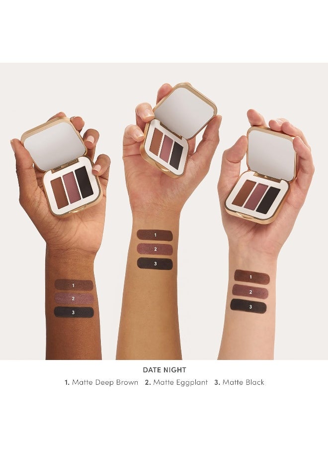 jane iredale PurePressed Eye Shadow Triple, Date Night, 0.06 oz., Powder