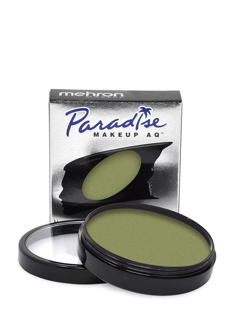 Mehron Makeup Paradise Makeup AQ Pro Size | Stage & Screen, Face & Body Painting, Special FX, Beauty, Cosplay, and Halloween | Water Activated Face Paint & Body Paint 1.4 oz (40 g) (Olive)