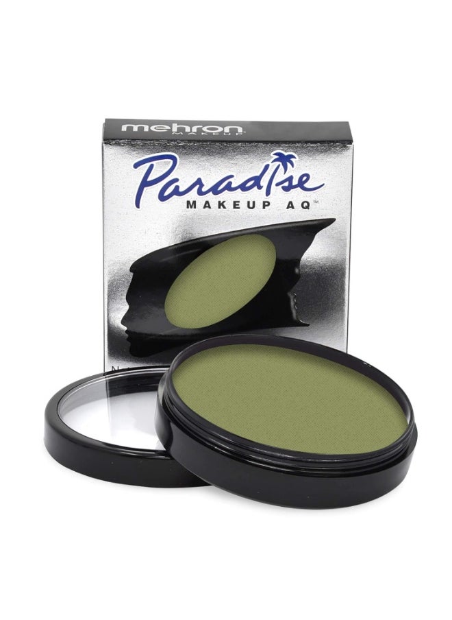 Mehron Makeup Paradise Makeup AQ Pro Size | Stage & Screen, Face & Body Painting, Special FX, Beauty, Cosplay, and Halloween | Water Activated Face Paint & Body Paint 1.4 oz (40 g) (Olive)