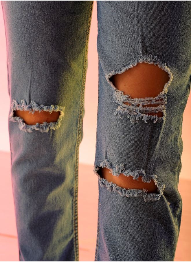 Women Straight Fit Solid High-Rise Jeans