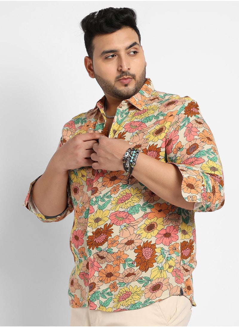 Men's Multicolour Floral Cluster Shirt