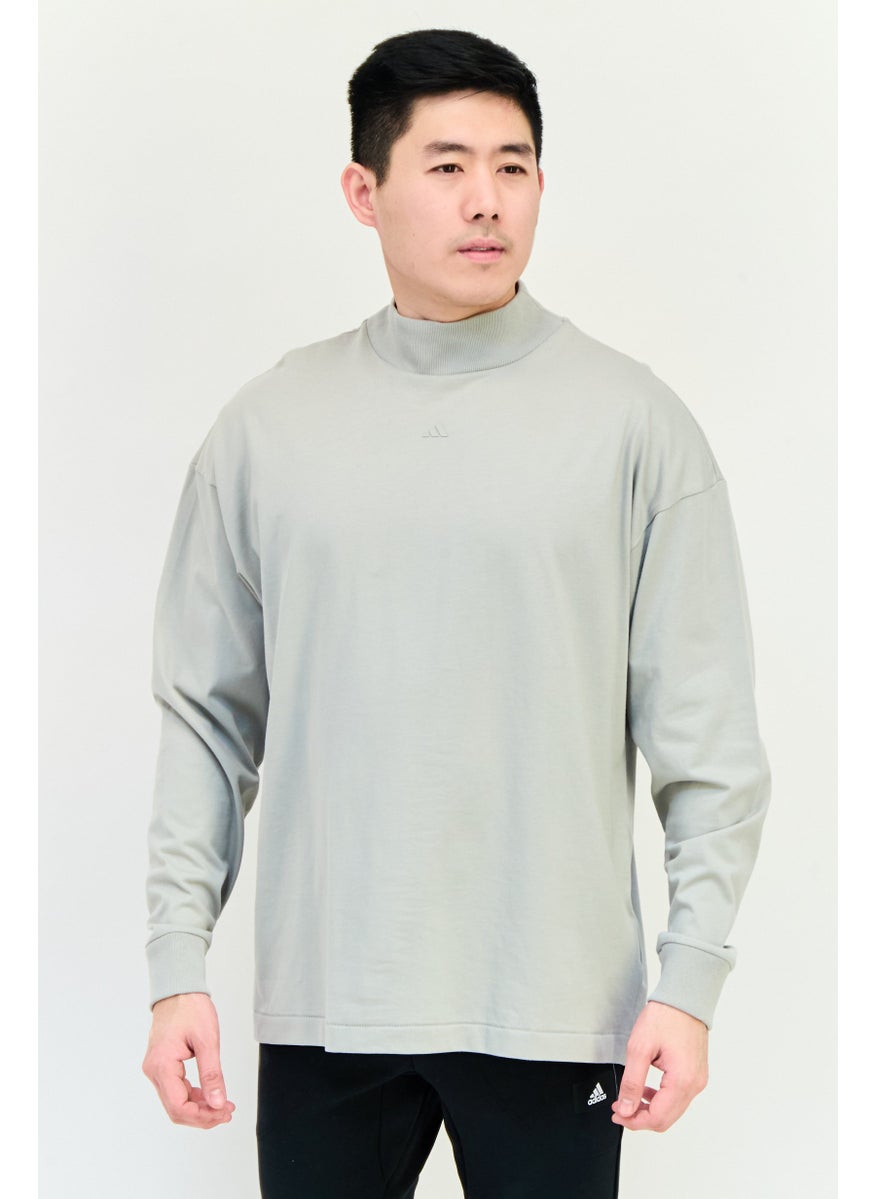 Men Sportswear Fit Long Sleeves Outdoor Sweatshirt, light Grey