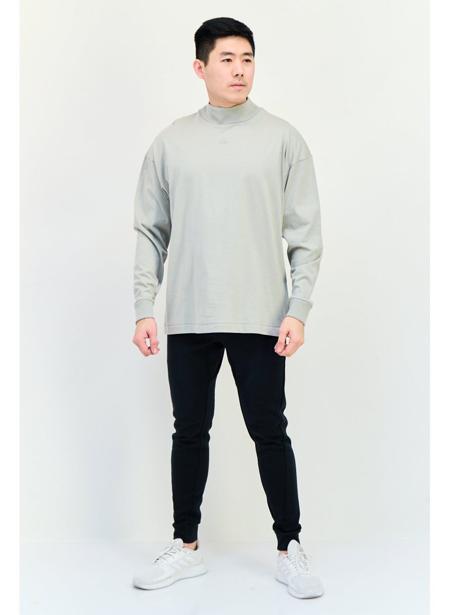 Men Sportswear Fit Long Sleeves Outdoor Sweatshirt, light Grey