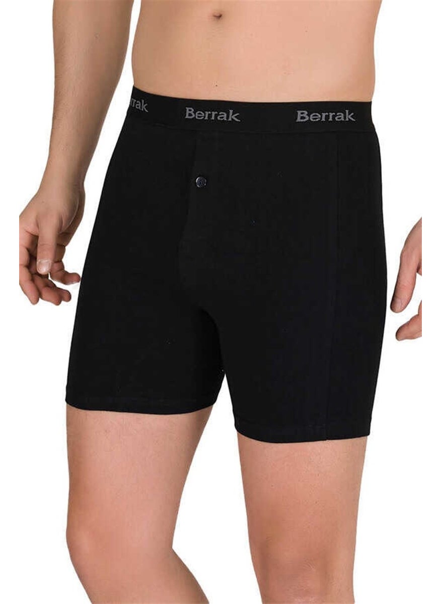 Clear Black Color Buttoned Lycra Boxer