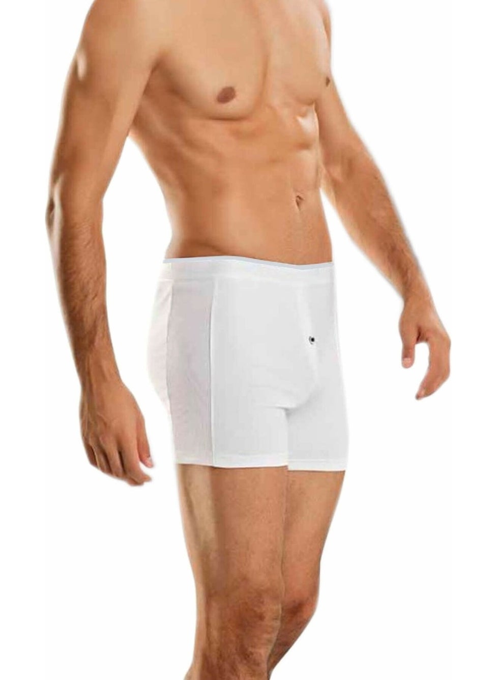 Clear White Color Buttoned Lycra Boxer