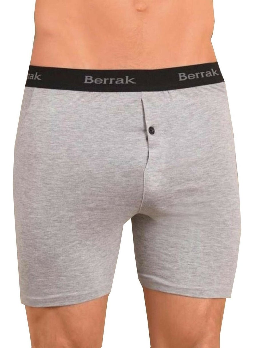 Clear Gray Color Buttoned Lycra Boxer