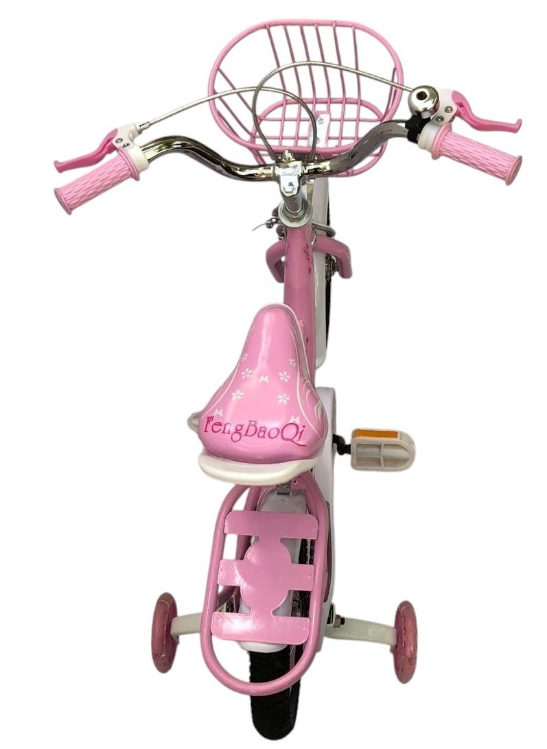 Pink Bike with Training Wheels, Basket & Bell Ideal for Ages 2-5  Adjustable Seat, Sturdy Frame, Perfect First Bike for Toddlers