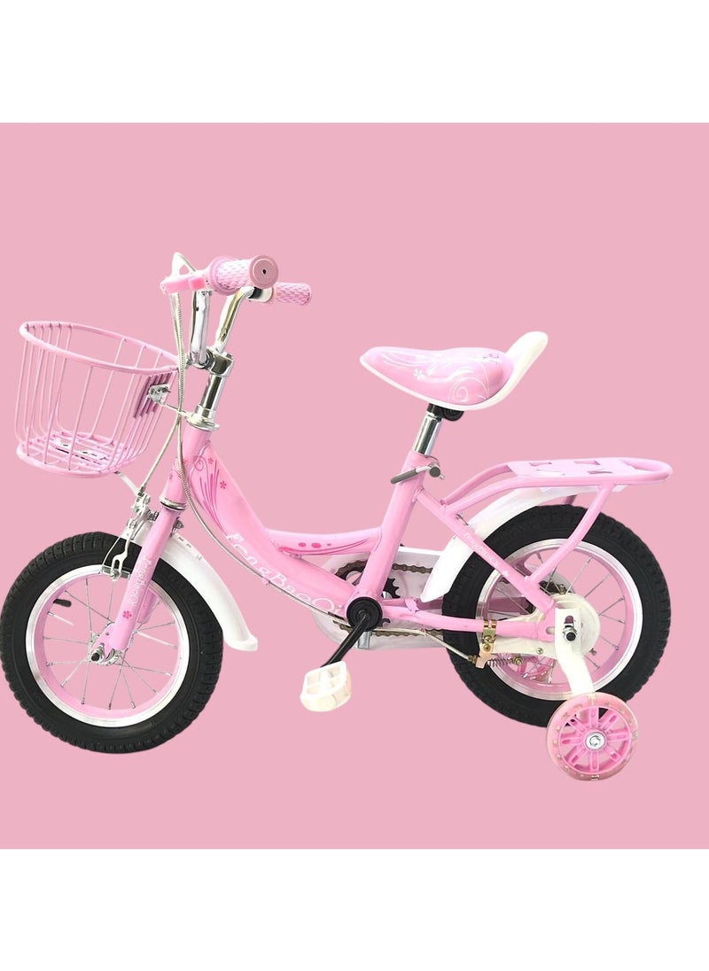 Pink Bike with Training Wheels, Basket & Bell Ideal for Ages 2-5  Adjustable Seat, Sturdy Frame, Perfect First Bike for Toddlers