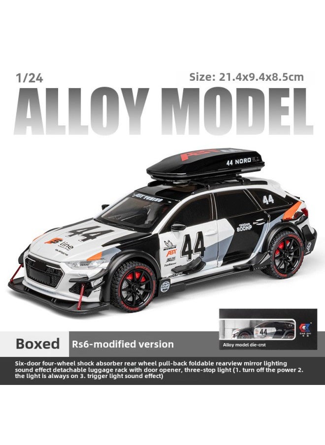 1:24 Alloy Toy Car RS6 Track Modified Version Simulation Alloy Car Generation Car Model Simulation Alloy-Color:Car To 24932 Track Version RS6-White