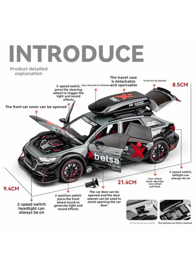 1:24 Alloy Toy Car RS6 Track Modified Version Simulation Alloy Car Generation Car Model Simulation Alloy-Color:Car To 24932 Track Version RS6-White