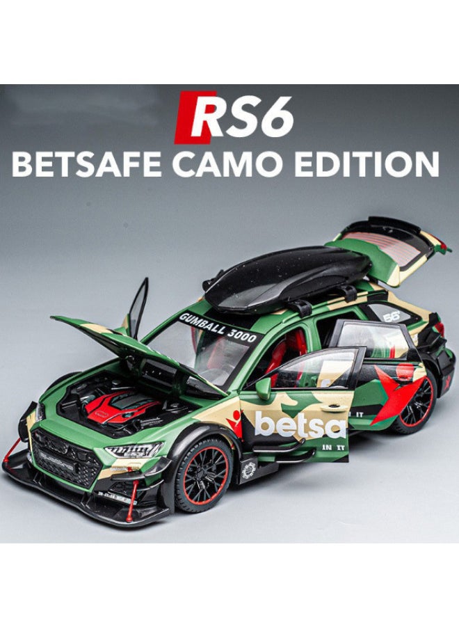 1:24 Alloy Toy Car RS6 Track Modified Version Simulation Alloy Car Generation Car Model Simulation Alloy-Color:Car To 24932 Track Version RS6-White