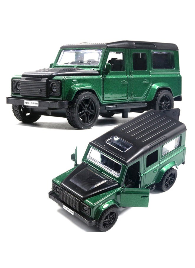 Bulk Alloy Off-road Car Model Open Door Children's Toy Car Boy Cake Ornaments Decoration Generation-Color: Road Guard Green