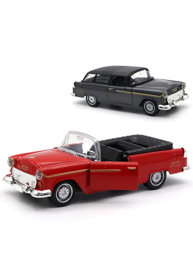 1:32 Alloy Classic Car Model Children's Toy Car Decoration Pull Back Car Model Boy Toy-Color:Black