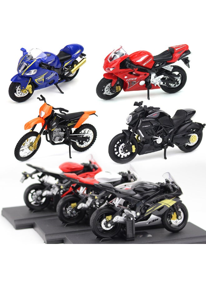 Creative Alloy Motorcycle Model Cake Decoration Women's Clothing Motorcycle Toy Car Model Decorative Ornament For Girls-Color:UK Racing Black