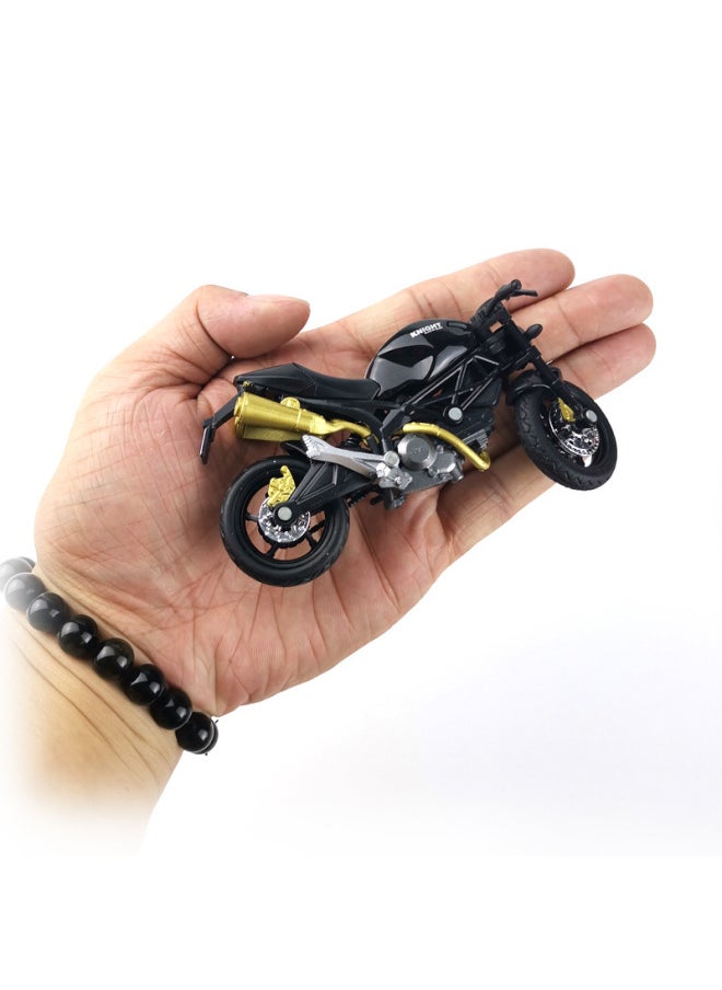 Creative Alloy Motorcycle Model Cake Decoration Women's Clothing Motorcycle Toy Car Model Decorative Ornament For Girls-Color:UK Racing Black