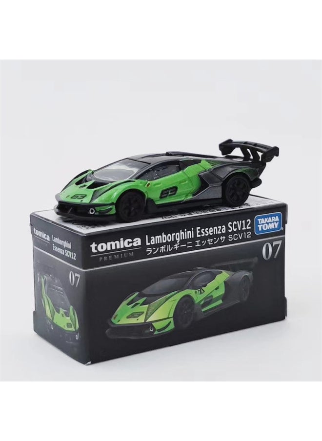 TOMY Multi-card Simulation Alloy Car Rambo Sports Car Mercedes-Benz Nissan GTR Car Model Collection Car Ornaments-Color:No. 68-lamborghini Centennial Convertible Sports Car-blue