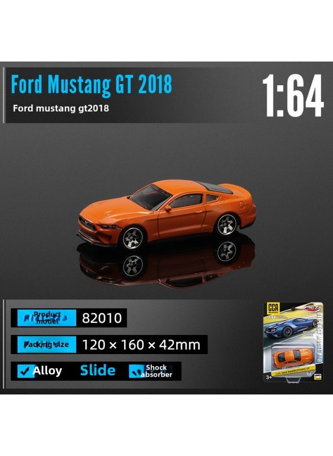 CCA Color Per 1/64 Alloy Car Model A Variety Of Sports Car Racing Simulation Metal Car Pocket Car Sliding Shock Absorber-Color:Ford Mustang Orange