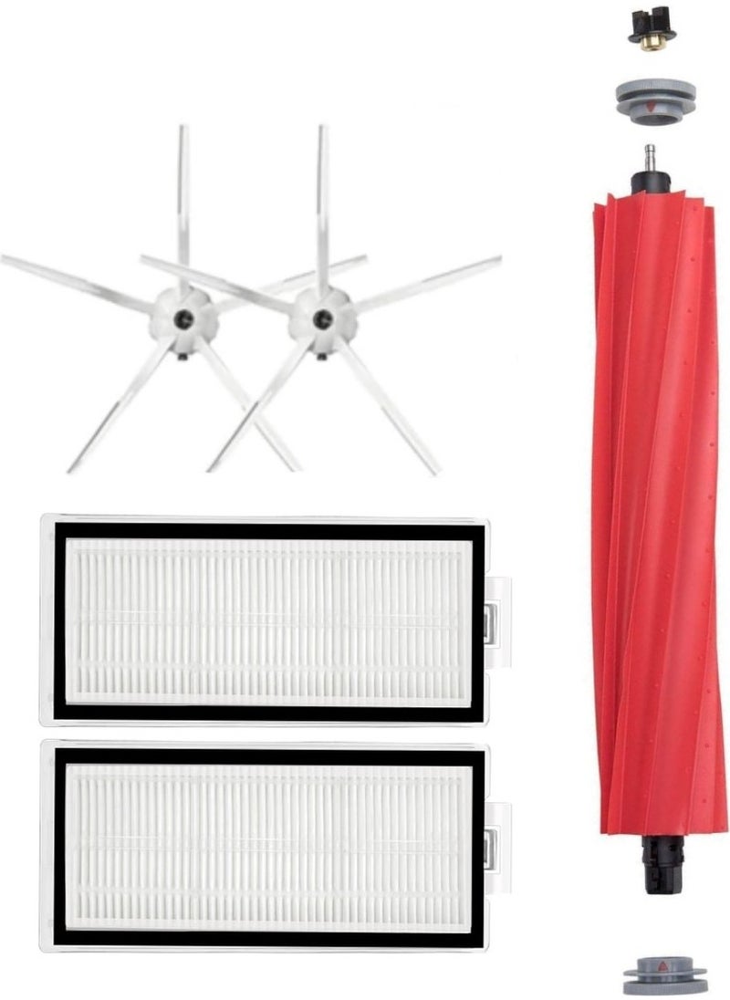 robotsparek Roborock Q7 Max, Q7 Max Plus White Compatible Spare Brush Hepa Filter Set - 5 Pieces